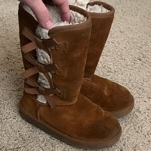 Koolaburra by Ugg Victoria Tall Tan Suede Boots Toddler Size 12